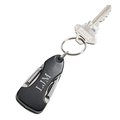 Happyholidays 3.5 in. Black Key Chain with Multi Tools & LED Light HA197418